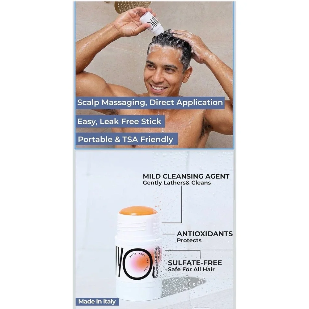WYOS The Mane Event Daily Shampoo Stick‎ 2-Pack Clean, Cruelty Free, Vegan, TSA